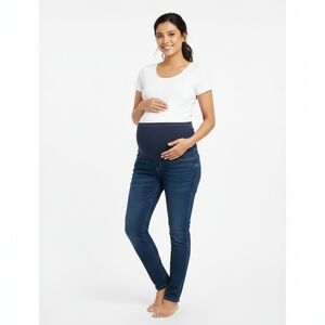 Hold Navy Maternity‎  Full Panel Women's Blue Skinny Adjuste Jeans Size 12